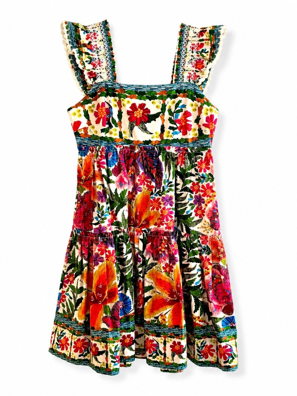 Farm Rio Mini Dress Floral Embroidered